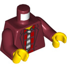 LEGO Rouge Foncé Vito avec Noir Court peigné Cheveux et Striped Tie Minifigurine Torse (973 / 76382)