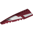 LEGO Dark Red Wedge 12 x 3 x 1 Double Rounded Left with White Panels and Black Line (10522 / 42061)