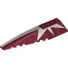 LEGO Dark Red Wedge 12 x 3 x 1 Double Rounded Left with White Stripes (42061 / 85145)