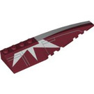 LEGO Dark Red Wedge 12 x 3 x 1 Double Rounded Right with White Stripes (42060 / 85148)