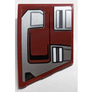 LEGO Dark Red Wedge 2 x 3 Left with Silver Armor Plates Sticker (80177)