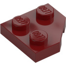 LEGO Donkerrood Wig Plaat 2 x 2 Cut Hoek (26601)