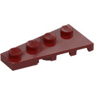 LEGO Tummanpunainen Kiila Levy 2 x 4 Siipi Vasen (41770)