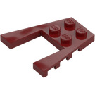 LEGO Rosso scuro Cuneo Piastra 4 x 4 con 2 x 2 Ritaglio (41822 / 43719)