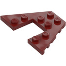 LEGO Mørk rød Kile Plate 4 x 6 med 2 x 2 UtskjæRing (29172 / 47407)