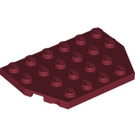 LEGO Donkerrood Wig Plaat 4 x 6 zonder Hoeken (32059 / 88165)