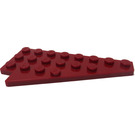 LEGO Donkerrood Wig Plaat 4 x 8 Vleugel Rechtsaf met onderkant Stud Notch (3934)