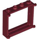 LEGO Rojo oscuro Marco de ventana 1 x 4 x 3 con Shutter Tabs (3853)