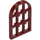 LEGO Rojo oscuro Ventana Pane 1 x 2 x 2.7 Redondeado Parte superior con Twisted Bars (30045)