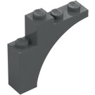 LEGO Tumma kivenharmaa Kaari 1 x 4 x 3 (80543)