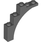 LEGO Dunkles Steingrau Bogen 1 x 5 x 4 Unregelmäßiger Bogen, verstärkte Unterseite (76768)