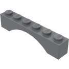 LEGO Mörk Stengrå Båge 1 x 6 Kontinuerlig båge (3455)