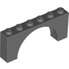 LEGO Dark Stone Gray Arch 1 x 6 x 2 Medium Thickness Top (15254)