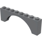 LEGO Dark Stone Gray Arch 1 x 8 x 2 Thick Top and Reinforced Underside (3308)