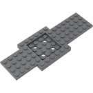 LEGO Dark Stone Gray Base 6 x 16 x 2/3 with Recess and Holes (52037)