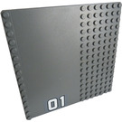 LEGO Dark Stone Gray Baseplate 16 x 16 with Driveway with '01' Sticker (30225)