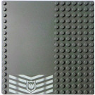 LEGO Dark Stone Gray Baseplate 16 x 16 with Driveway with Driveway, Fire Logo Sticker (30225)