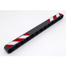 LEGO Dark Stone Gray Beam 13 with Red and White Danger Stripes on Both Ends Sticker (41239)