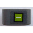 LEGO Dark Stone Gray Beam 2 with Axle Hole and Pin Hole with Green square with white line Sticker (40147)