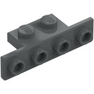 LEGO Grigio pietra scuro Staffa 1 x 2 - 1 x 4 con angoli arrotondati e angoli quadrati (28802)