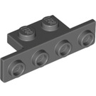 LEGO Dark Stone Gray Bracket 1 x 2 - 1 x 4 with Rounded Corners and Square Corners (28802)