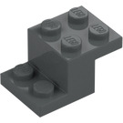 LEGO Dark Stone Gray Bracket 2 x 3 with Plate and Step without Bottom Stud Holder (18671)