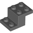 LEGO Dunkles Steingrau Halterung 2 x 3 mit Platte und Step ohne Bodenstollenhalter (18671)