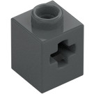 LEGO Mørk stengrå Klods 1 x 1 med Aksel hul (73230)