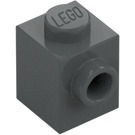 LEGO Gris piedra oscuro Ladrillo 1 x 1 con Espiga en Uno Lado (87087)