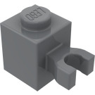 LEGO Donker Steengrijs Steen 1 x 1 met Verticaal Klem ('U'-clip, Solide Stud) (30241 / 60475)