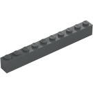 LEGO Tmavě kamenná šedá Kostka 1 x 10 (6111)