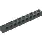 LEGO Tmavě kamenná šedá Kostka 1 x 10 s otvory (2730)