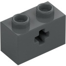 LEGO Tmavě kamenná šedá Kostka 1 x 2 s Otvor pro nápravu ('+' Otvor a spodní trubice) (31493 / 32064)