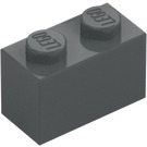 LEGO Dark Stone Gray Brick 1 x 2 with Bottom Tube (3004)