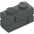 LEGO Dark Stone Gray Brick 1 x 2 with Embossed Bricks (98283)