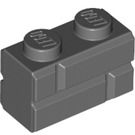 LEGO Dark Stone Gray Brick 1 x 2 with Embossed Bricks (98283)
