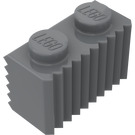 LEGO Mørk steingrå Kloss 1 x 2 med Gitter (2877)