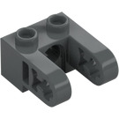 LEGO Dark Stone Gray Brick 1 x 2 with Pin Hole and 2 Half Beam Side Extensions with Axle Hole (49132 / 85943)