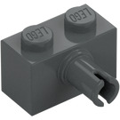 LEGO Dark Stone Gray Brick 1 x 2 with Pin without Bottom Stud Holder (2458)