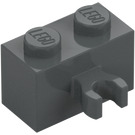 LEGO Dark Stone Gray Brick 1 x 2 with Vertical Clip with Open 'O' Clip (42925 / 95820)