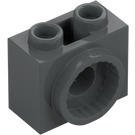 LEGO Dark Stone Gray Brick 1 x 2 x 1.3 with Rotation Joint Socket (80431)