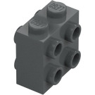 LEGO Dunkles Steingrau Stein 1 x 2 x 2 mit Noppen auf Gegenseiten (80796)