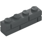 LEGO Donker steengrijs Steen 1 x 4 met Embossed Bricks (15533)