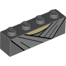 LEGO Donker Steengrijs Steen 1 x 4 met Grey Gi style fabric folds (3010 / 36778)