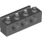 LEGO Mørk steingrå Kloss 1 x 4 med Hull og Bumper Holder (2989)