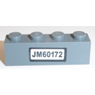 LEGO Dark Stone Gray Brick 1 x 4 with 'JM60172' Sticker (3010)