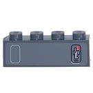 LEGO Dark Stone Gray Brick 1 x 4 with Picture of Shooter Sticker (3010)