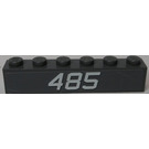 LEGO Gris pierre foncé Brique 1 x 6 avec '485' Autocollant (3009)