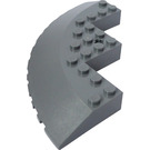 LEGO Dark Stone Gray Brick 10 x 10 Round Corner with Tapered Edge (58846)