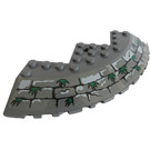 LEGO Gris pierre foncé Brique 10 x 10 Rond Coin avec Tapered Bord avec Bricks et Herbe Autocollant (58846)